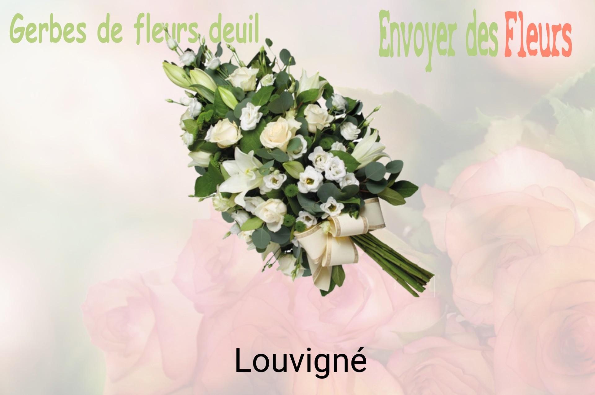 Gerbe de fleurs de deuil livrée à Louvigné
